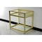 Fauceture VSP3122B7 31-Inch x 22-Inch Steel Console Sink Base with Glass Shelf, Brushed Brass VSP3122B7 - alternate 5